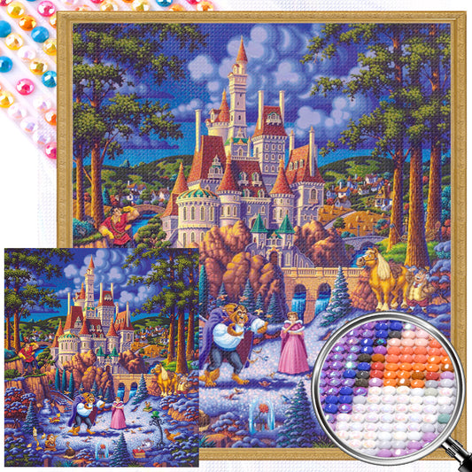 Princess And The Beast - Full AB Round Drill Diamond Painting 40*45CM