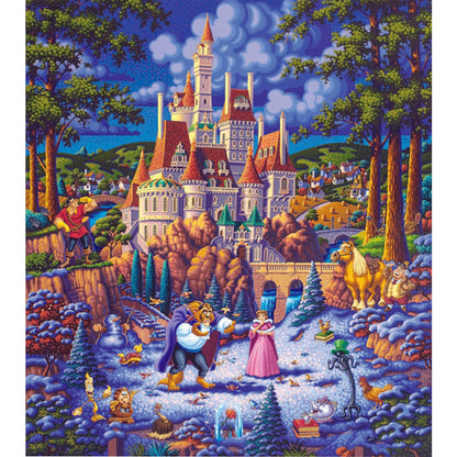 Princess And The Beast - Full AB Round Drill Diamond Painting 40*45CM