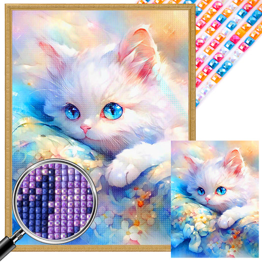 Bedridden Cat - Full AB Square Drill Diamond Painting 30*40CM