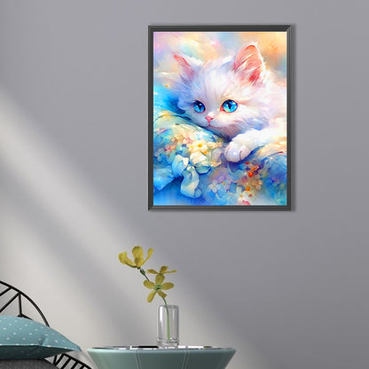 Bedridden Cat - Full AB Square Drill Diamond Painting 30*40CM