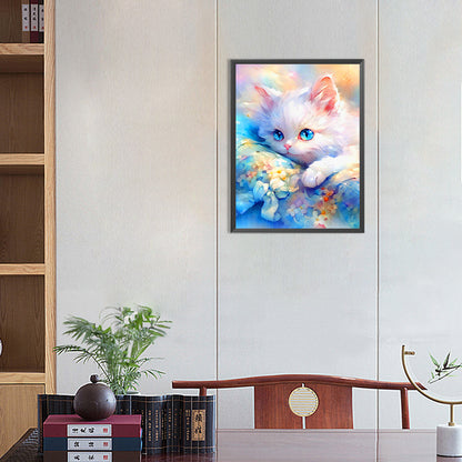 Bedridden Cat - Full AB Square Drill Diamond Painting 30*40CM