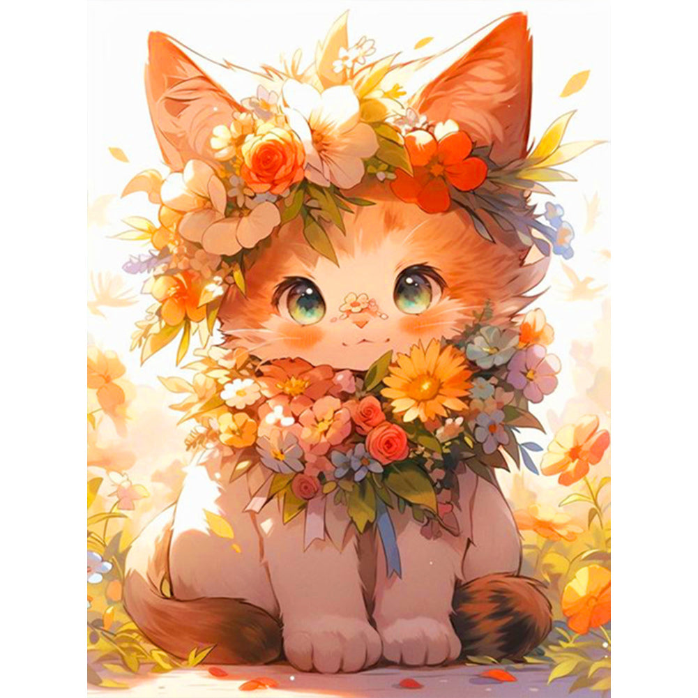 Costumed Cat - Full AB Square Drill Diamond Painting 30*40CM