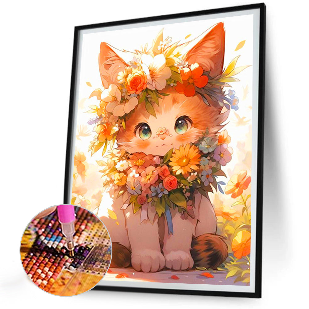 Costumed Cat - Full AB Square Drill Diamond Painting 30*40CM