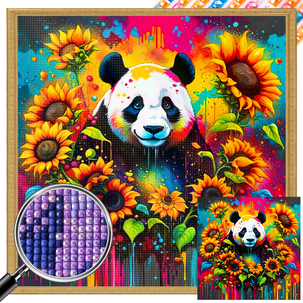 Sunflower Panda - Full AB Square Drill Diamond Painting 40*40CM