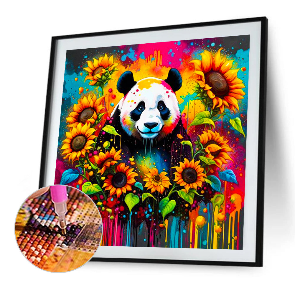 Sunflower Panda - Full AB Square Drill Diamond Painting 40*40CM