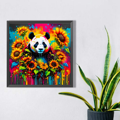 Sunflower Panda - Full AB Square Drill Diamond Painting 40*40CM