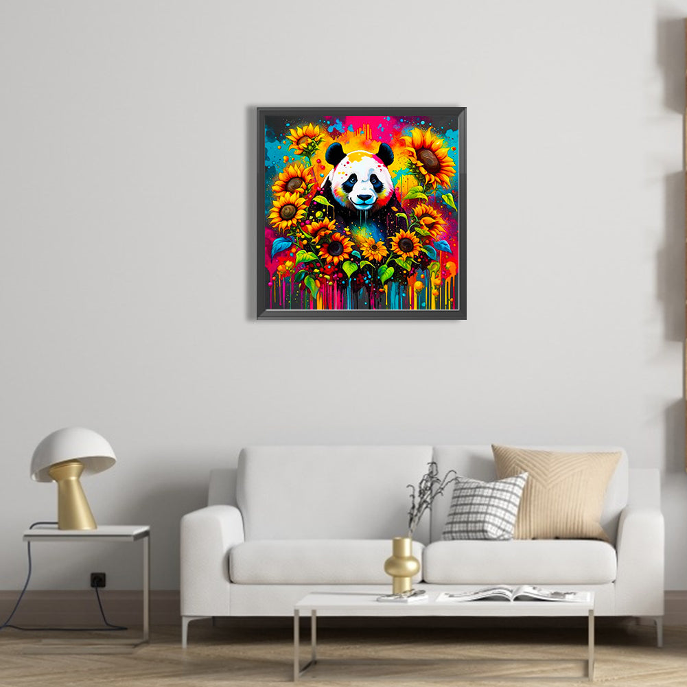 Sunflower Panda - Full AB Square Drill Diamond Painting 40*40CM