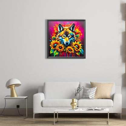 Sunflower Wolf - Full AB Square Drill Diamond Painting 40*40CM