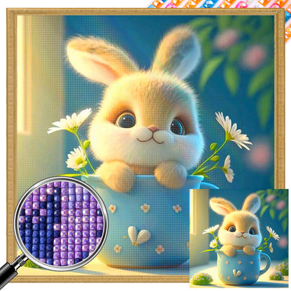 Cup Rabbit - Full AB Square Drill Diamond Painting 40*40CM