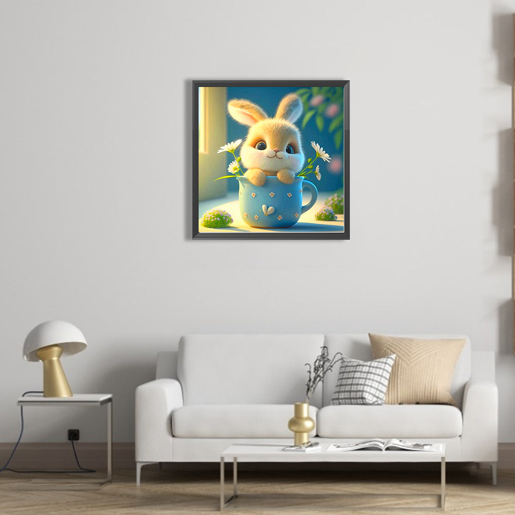 Cup Rabbit - Full AB Square Drill Diamond Painting 40*40CM