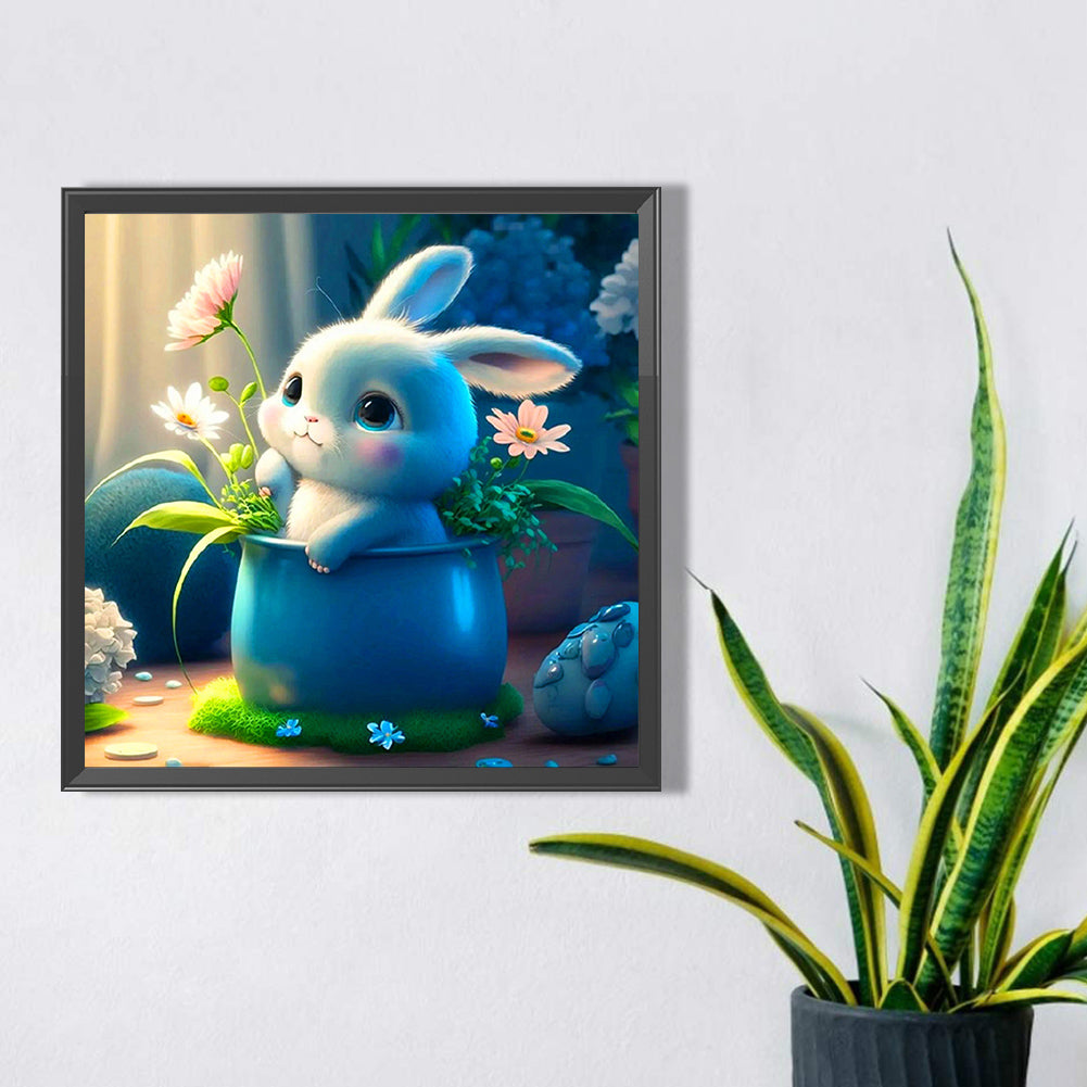 Cup Rabbit - Full AB Square Drill Diamond Painting 40*40CM