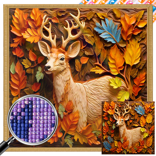 Embossed Elk - Full AB Square Drill Diamond Painting 40*40CM