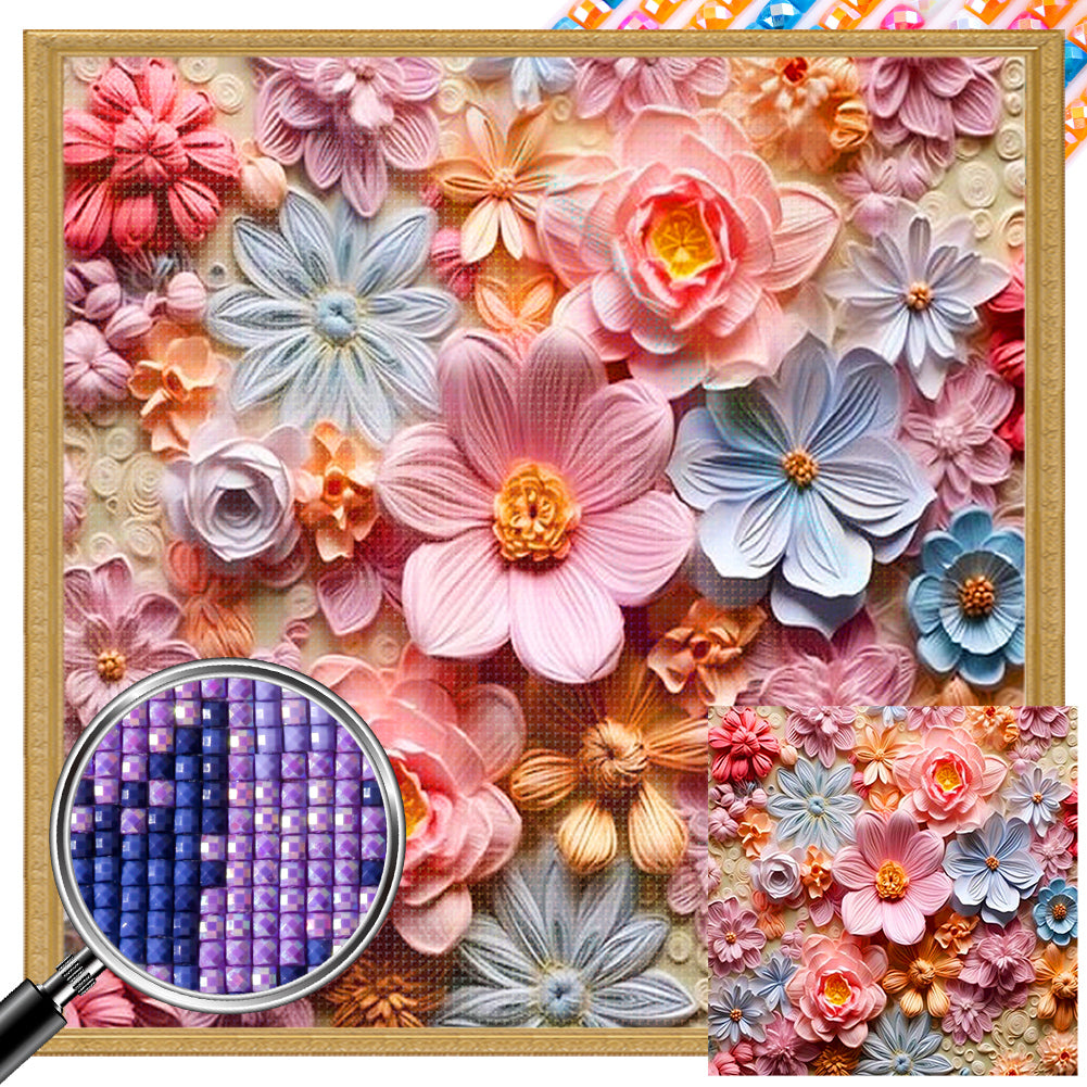 Embossed Florets - Full AB Square Drill Diamond Painting 40*40CM