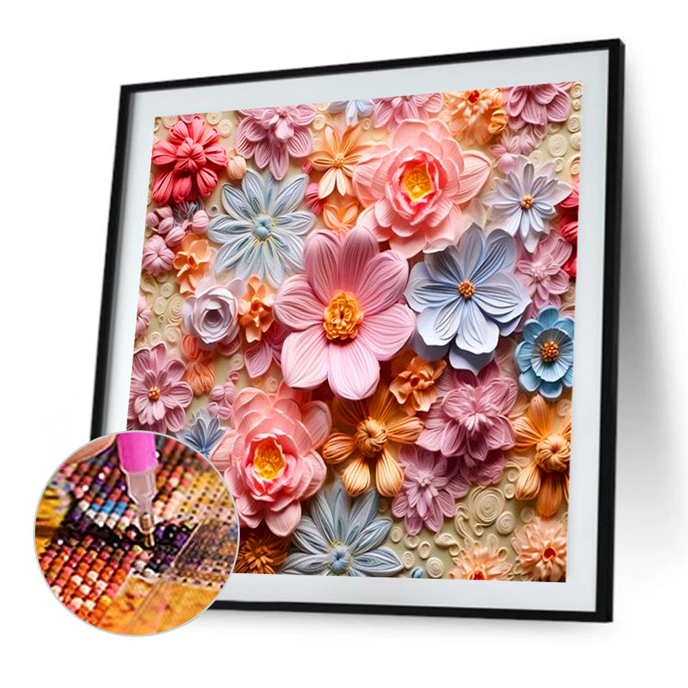 Embossed Florets - Full AB Square Drill Diamond Painting 40*40CM