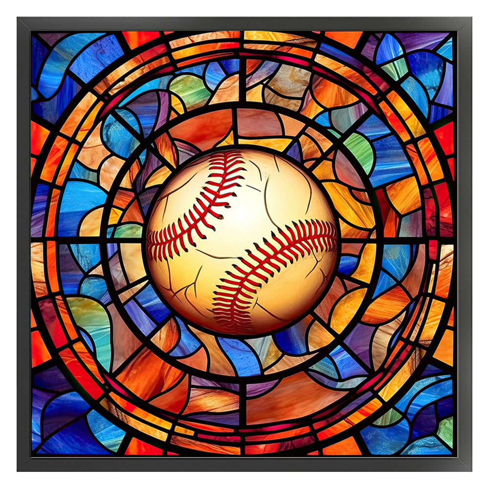 Glass Painting-Baseball - 11CT Stamped Cross Stitch 40*40CM