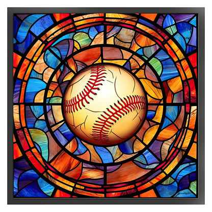 Glass Painting-Baseball - 11CT Stamped Cross Stitch 40*40CM