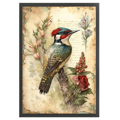 Woodpecker And Flowers - 11CT Stamped Cross Stitch 40*60CM