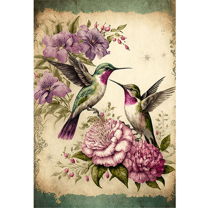 Hummingbirds And Flowers - 11CT Stamped Cross Stitch 40*60CM