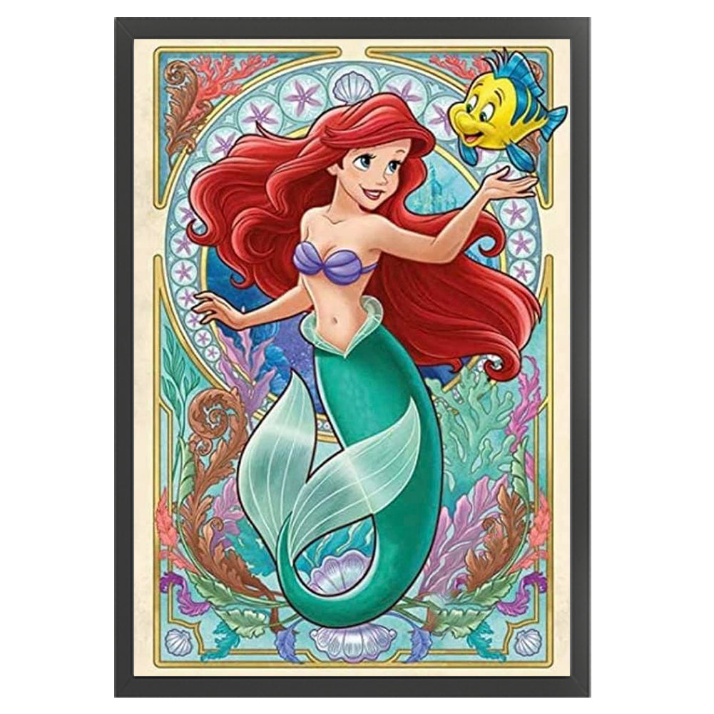 Mermaid Princess Ariel - 11CT Stamped Cross Stitch 50*70CM