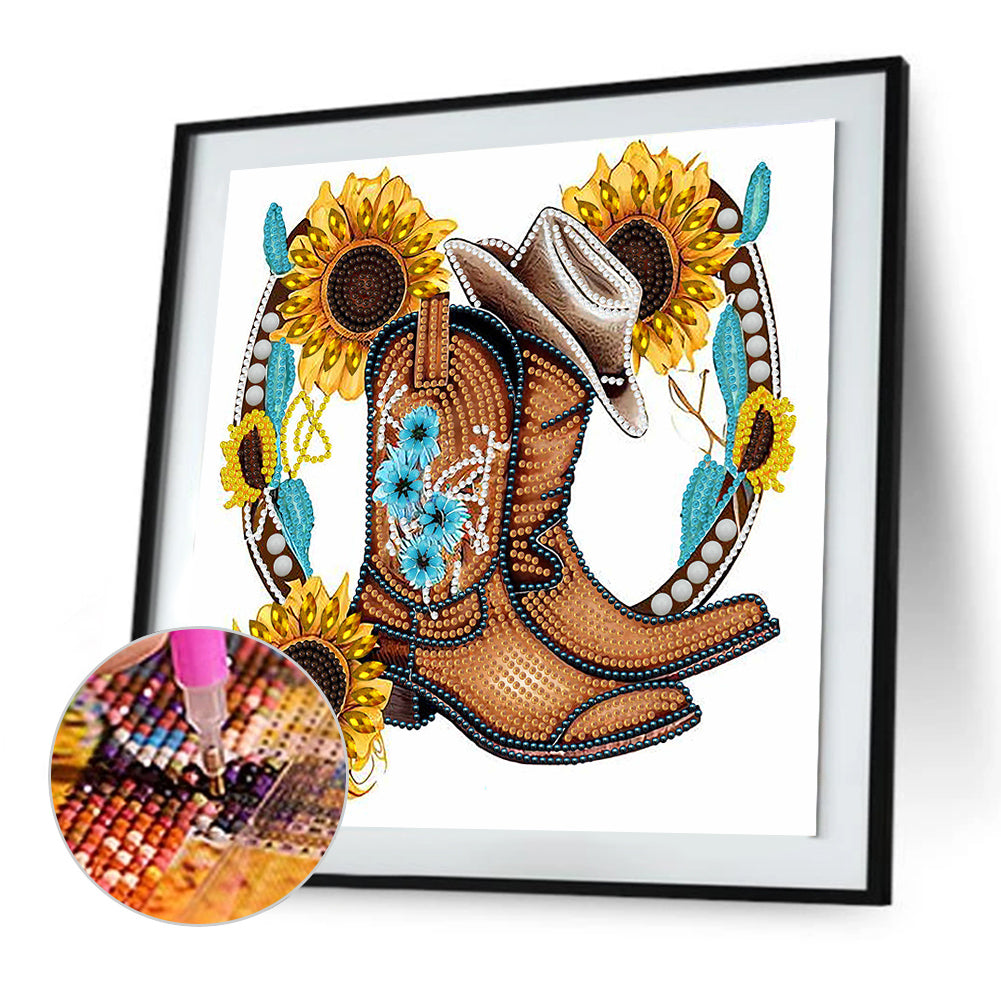 Cowboy Boots - Special Shaped Drill Diamond Painting 30*30CM