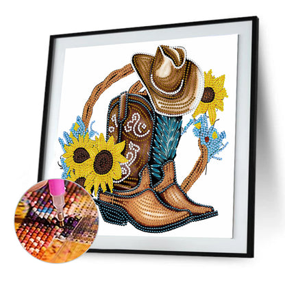 Cowboy Boots - Special Shaped Drill Diamond Painting 30*30CM