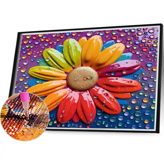 Colored Flowers - Full Round Drill Diamond Painting 40*35CM