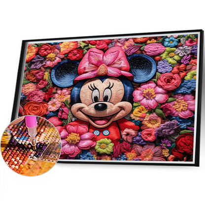 Mickey Mouse Minnie - Full Round Drill Diamond Painting 40*35CM