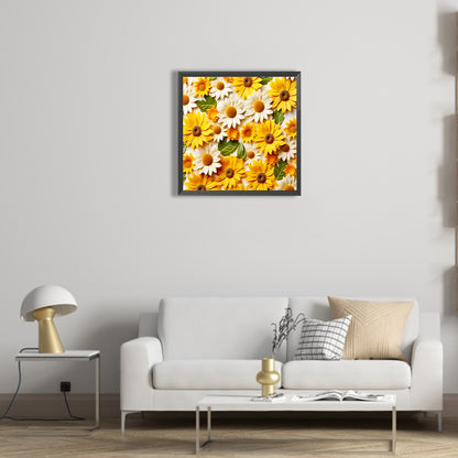 Embossed Sunflower Daisy - Full Round Drill Diamond Painting 40*40CM