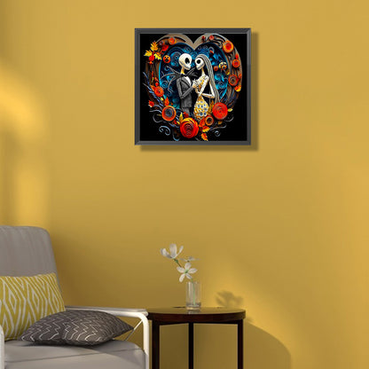 The Nightmare Before Christmas Heart - Full Round Drill Diamond Painting 40*40CM