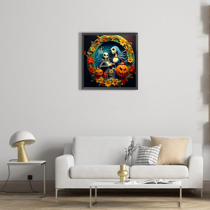 Scary Night Before Christmas Halloween - Full Round Drill Diamond Painting 40*40CM