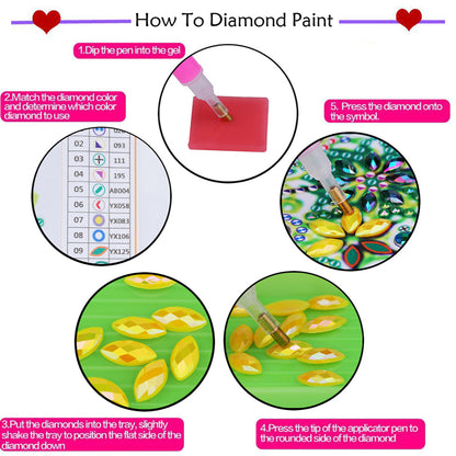 Flowers And Three Books - Special Shaped Drill Diamond Painting 30*40CM