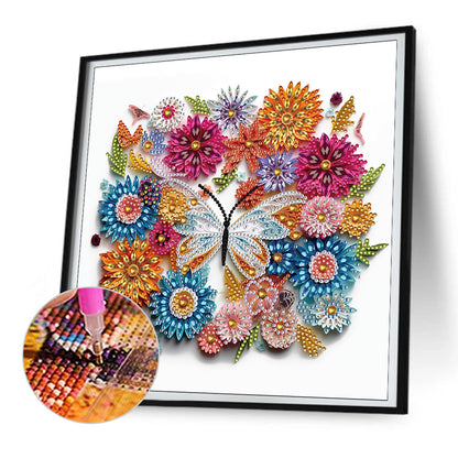 Butterfly Wreath Paper Painting -  Special Shaped Drill Diamond Painting 30*30CM