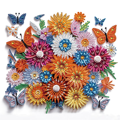 Butterfly Wreath Paper Painting -  Special Shaped Drill Diamond Painting 30*30CM