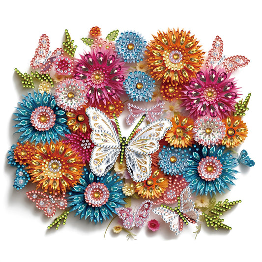 Butterfly Wreath Paper Painting -  Special Shaped Drill Diamond Painting 30*30CM