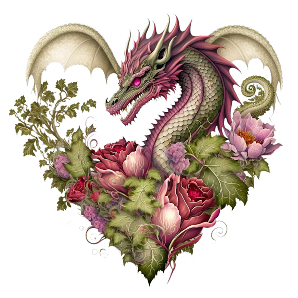 Love Flower Pterosaur - 18CT Stamped Cross Stitch 30*30CM