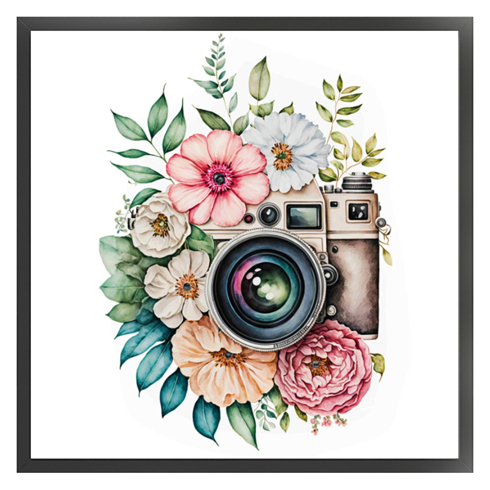 Flower Camera - 11CT Stamped Cross Stitch 50*50CM