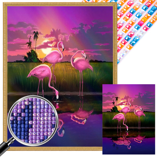 Flamingo - Full AB Square Drill Diamond Painting 30*40CM