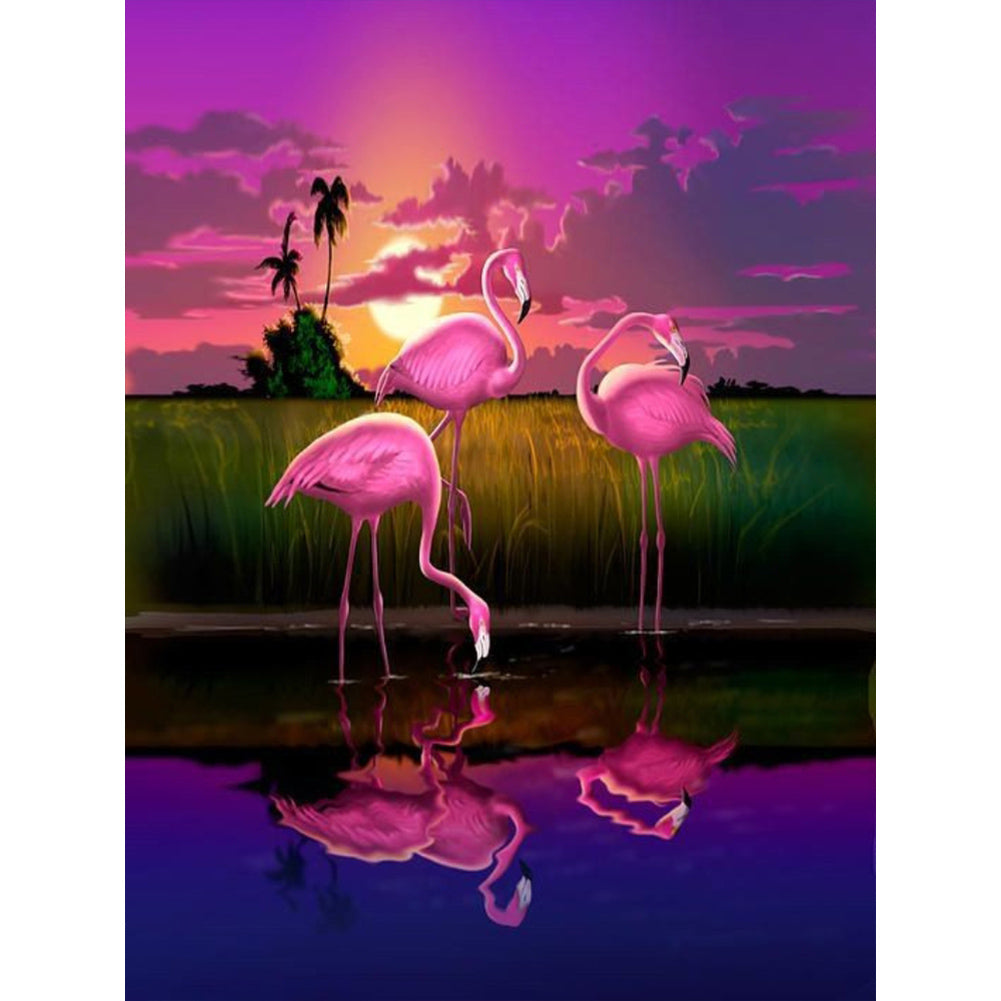 Flamingo - Full AB Square Drill Diamond Painting 30*40CM