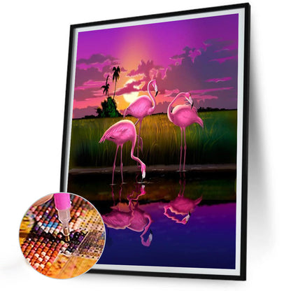 Flamingo - Full AB Square Drill Diamond Painting 30*40CM