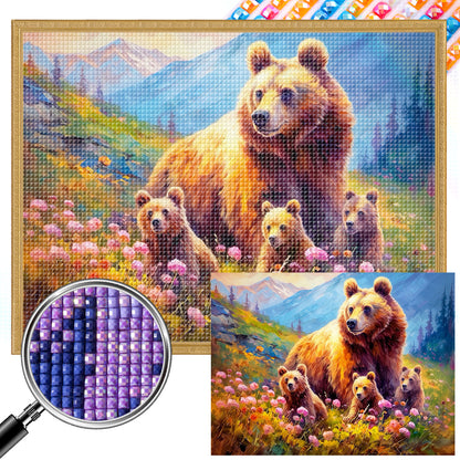 Mother Bear And Baby Bear - Full AB Square Drill Diamond Painting 40*30CM