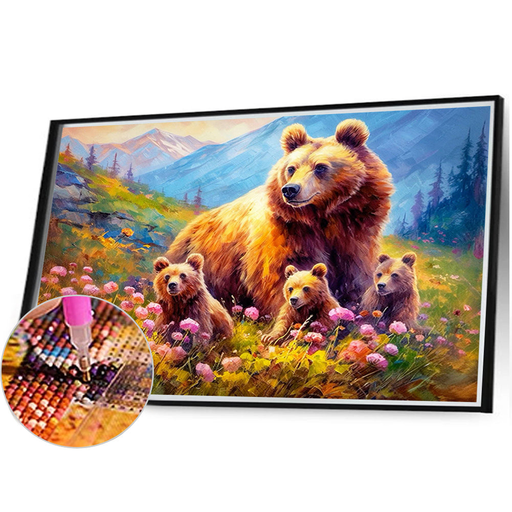 Mother Bear And Baby Bear - Full AB Square Drill Diamond Painting 40*30CM