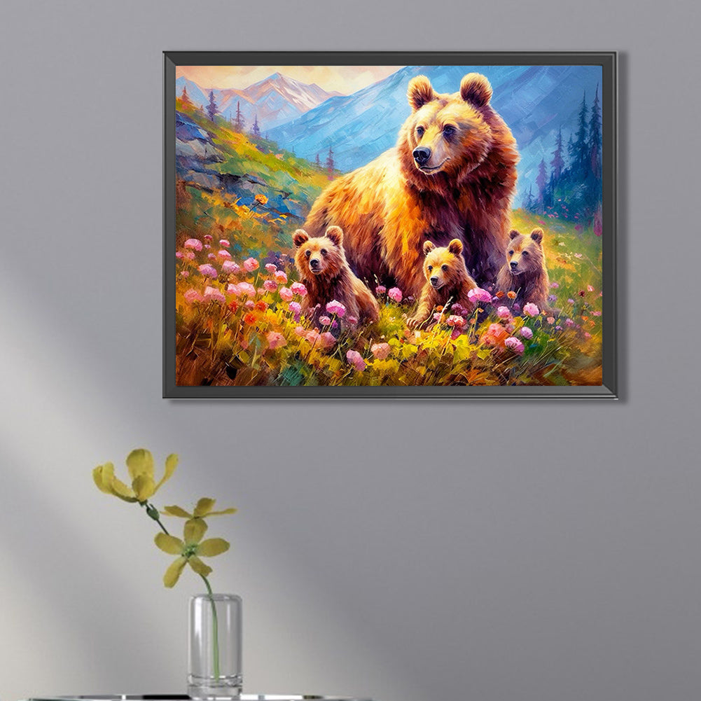 Mother Bear And Baby Bear - Full AB Square Drill Diamond Painting 40*30CM