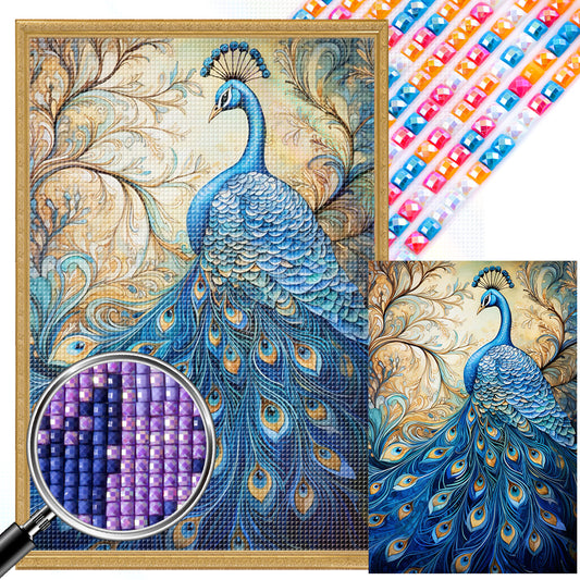 Peacock - Full AB Square Drill Diamond Painting 40*60CM