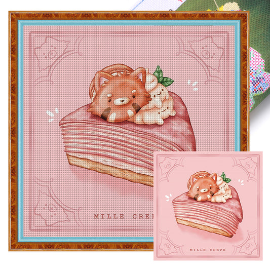 Bear Cake - 9CT Stamped Cross Stitch 50*50CM