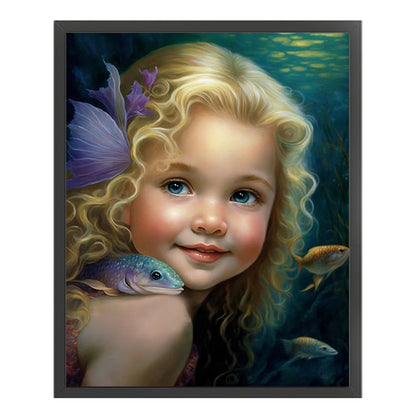 Blonde Little Girl - 11CT Stamped Cross Stitch 40*50CM