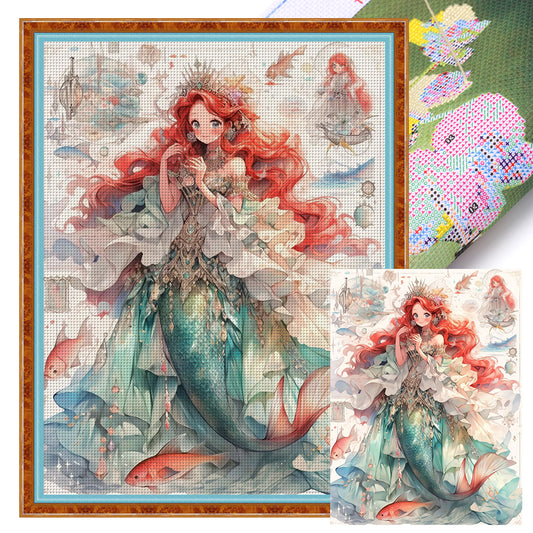 Mermaid Princess - 11CT Stamped Cross Stitch 50*65CM