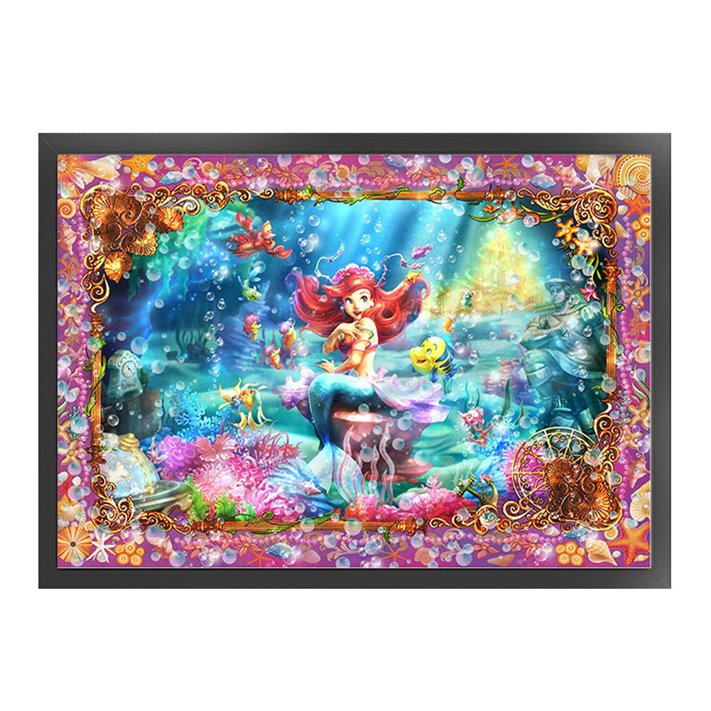 Mermaid Princess Ariel - 11CT Stamped Cross Stitch 80*60CM