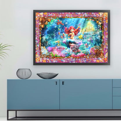 Mermaid Princess Ariel - 11CT Stamped Cross Stitch 80*60CM