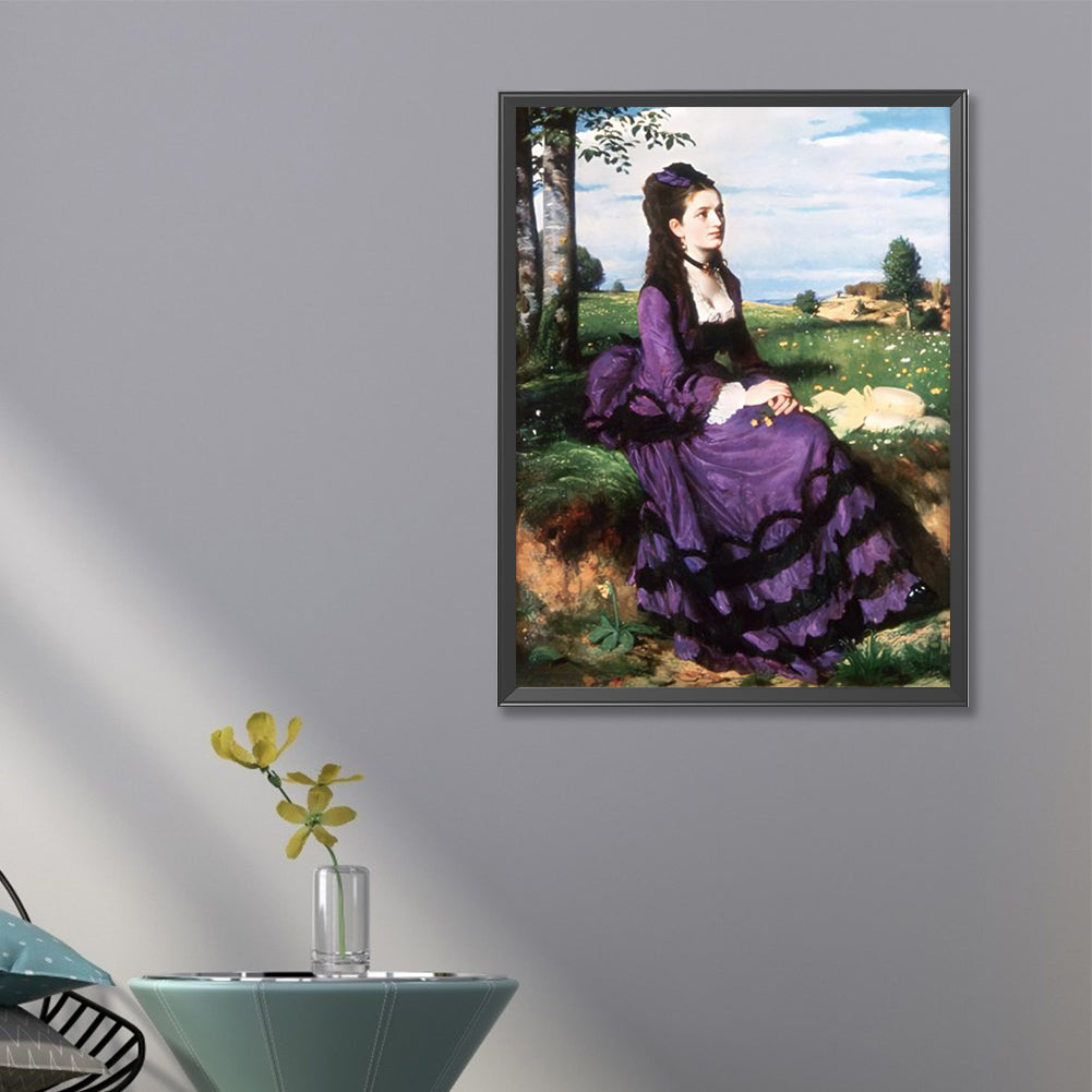 Violet Lady - Full Round Drill Diamond Painting 45*60CM