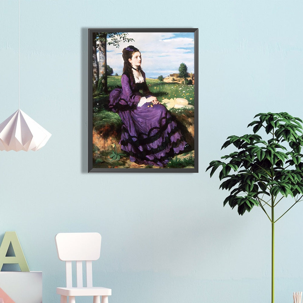 Violet Lady - Full Round Drill Diamond Painting 45*60CM